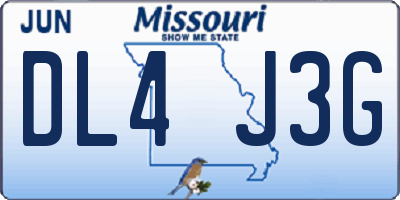 MO license plate DL4J3G