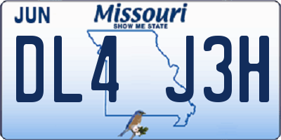MO license plate DL4J3H
