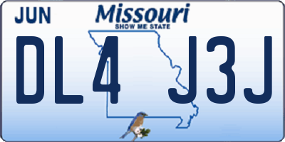 MO license plate DL4J3J