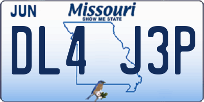 MO license plate DL4J3P