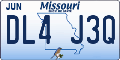 MO license plate DL4J3Q