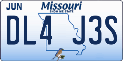 MO license plate DL4J3S
