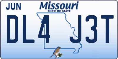 MO license plate DL4J3T