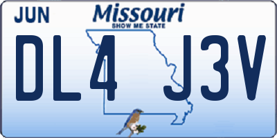MO license plate DL4J3V
