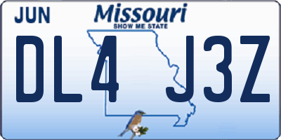 MO license plate DL4J3Z