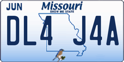 MO license plate DL4J4A