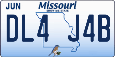 MO license plate DL4J4B