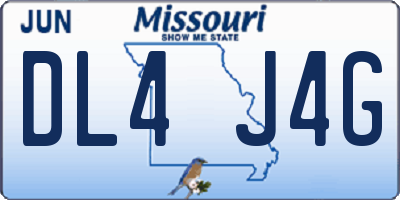 MO license plate DL4J4G