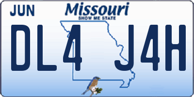 MO license plate DL4J4H