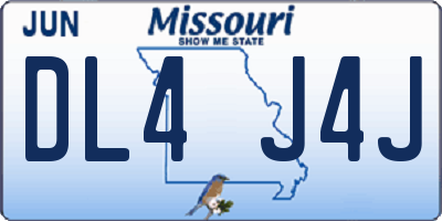 MO license plate DL4J4J