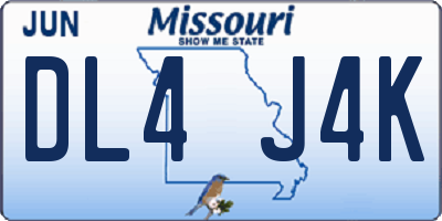 MO license plate DL4J4K