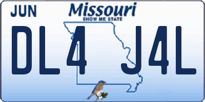 MO license plate DL4J4L