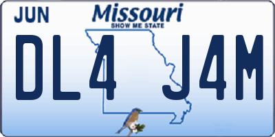 MO license plate DL4J4M