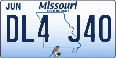 MO license plate DL4J4O
