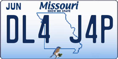 MO license plate DL4J4P