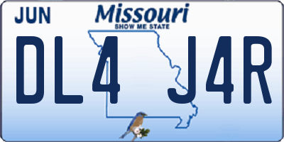 MO license plate DL4J4R
