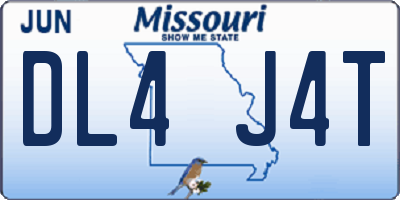 MO license plate DL4J4T