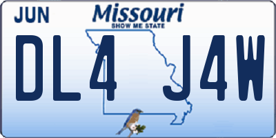 MO license plate DL4J4W