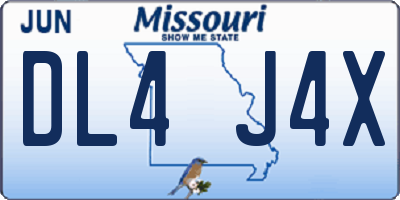 MO license plate DL4J4X