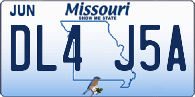 MO license plate DL4J5A