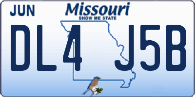 MO license plate DL4J5B
