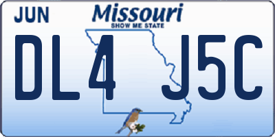 MO license plate DL4J5C