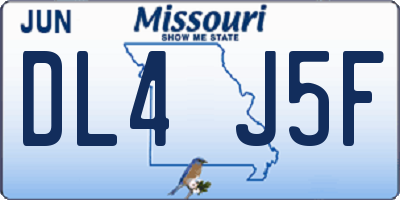 MO license plate DL4J5F
