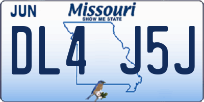 MO license plate DL4J5J