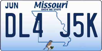 MO license plate DL4J5K