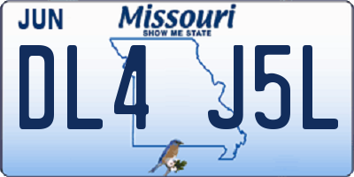 MO license plate DL4J5L