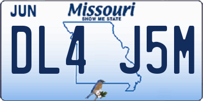 MO license plate DL4J5M