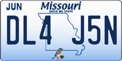 MO license plate DL4J5N