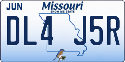 MO license plate DL4J5R
