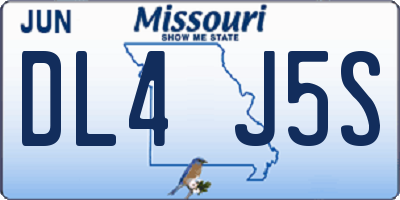 MO license plate DL4J5S