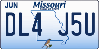 MO license plate DL4J5U