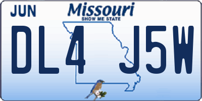 MO license plate DL4J5W