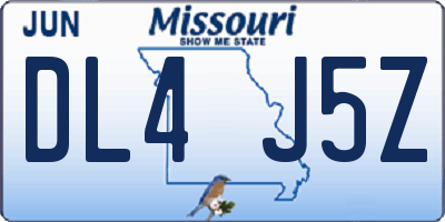 MO license plate DL4J5Z