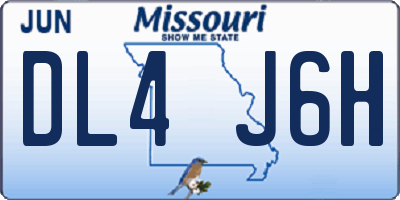 MO license plate DL4J6H