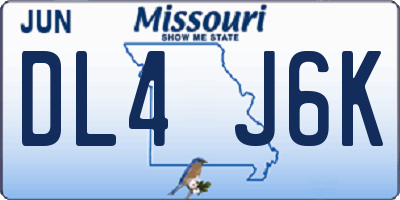 MO license plate DL4J6K
