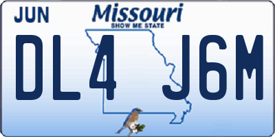 MO license plate DL4J6M