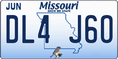 MO license plate DL4J6O