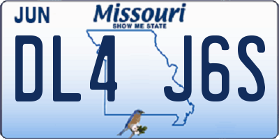MO license plate DL4J6S