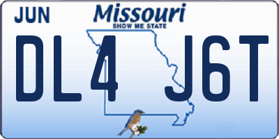 MO license plate DL4J6T