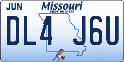MO license plate DL4J6U