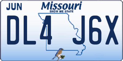 MO license plate DL4J6X