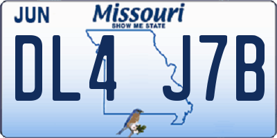 MO license plate DL4J7B