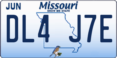 MO license plate DL4J7E