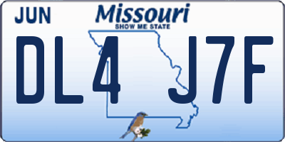 MO license plate DL4J7F