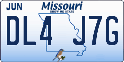 MO license plate DL4J7G