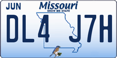 MO license plate DL4J7H